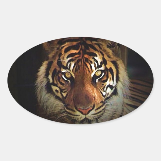 Adesivo Oval Tigre (Frente)