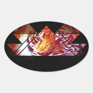 Adesivo Oval Tigre
