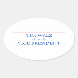 Adesivo Oval Tim Walz para o Vice-Presidente Sticker