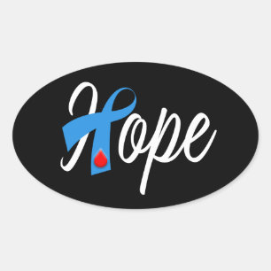 Adesivo Oval Tipo 1 Diabetes Azul Fita de Sensibilização HOPE