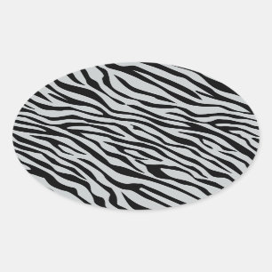 Adesivo Oval Tiras de Zebra Mágica Clique para Personalizar a c