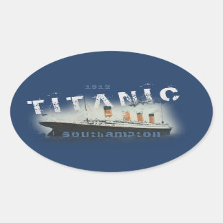 Adesivo Oval Titanic de Texto Personalizado legal Distante