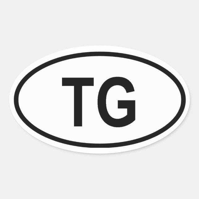 Adesivo Oval Togo "TG" (Frente)