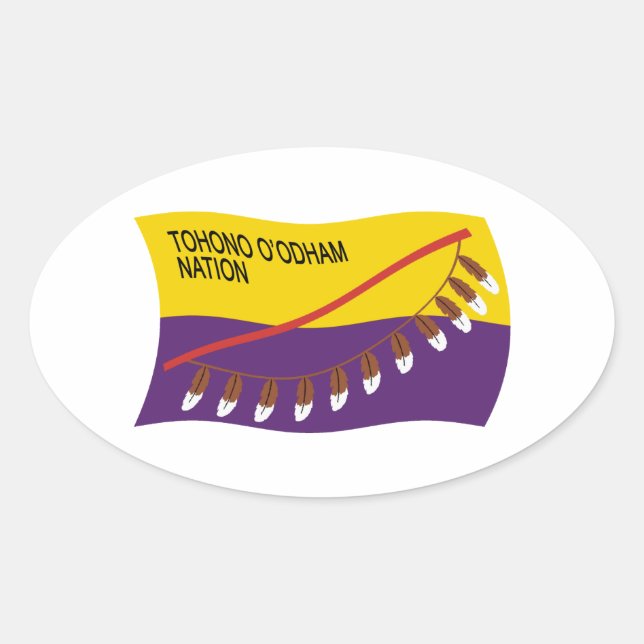 Adesivo Oval Tohono O'odham Nation Flag Sticker (Frente)
