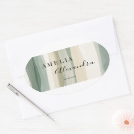 Adesivo Oval Tonalidade terrosa Boho Retro Roteiro Linhas Abstr