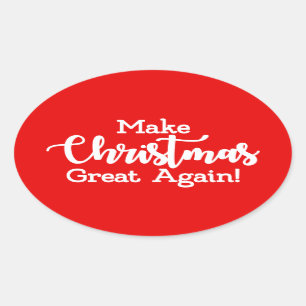 Adesivo Oval Torne o Natal Grande Novamente Trump MAGA presente