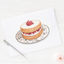 Torta de morango vintage em louça