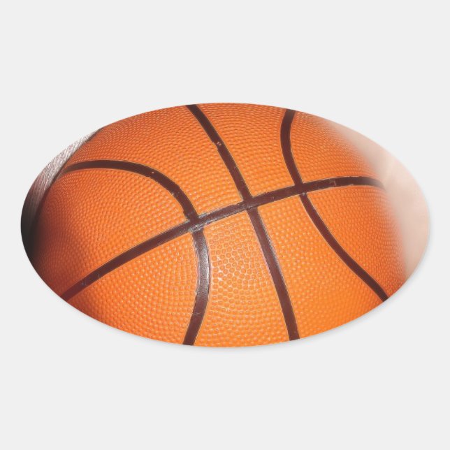 Adesivo Oval Trabalho de arte de basquetebol (Frente)