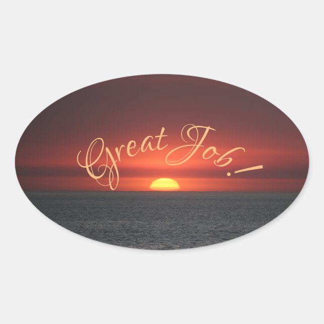 Adesivo Oval Trabalho de excelente! (Frente)