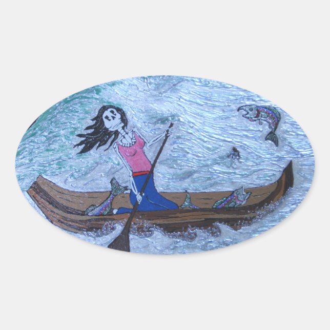 Adesivo Oval Trabalho feminino (Frente)