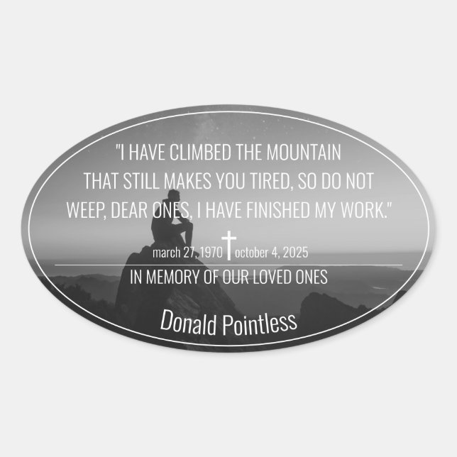 Adesivo Oval Trabalhos de salvação (Frente)