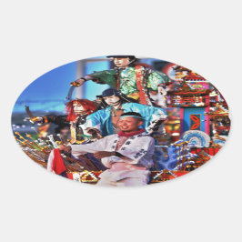 Adesivo Oval Tradição do Festival do Japão