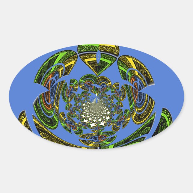 Adesivo Oval Tradicional Apenas Azul (Frente)