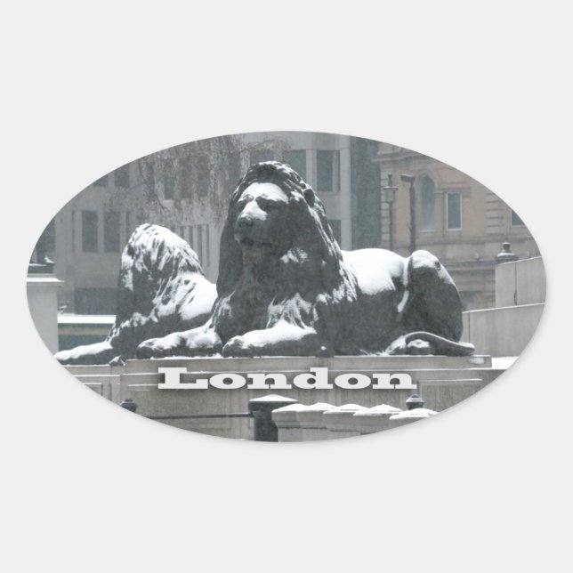 Adesivo Oval Traffic Square London - Neve (Frente)