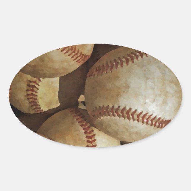 Adesivo Oval Trendy Baseball Trabalho de arte (Frente)