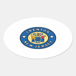 Adesivo Oval Trenton New-jersey
