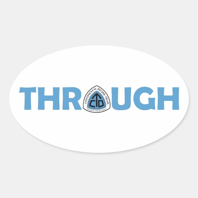 Adesivo Oval Trilha de Divisão Continental Através De Hike (Frente)