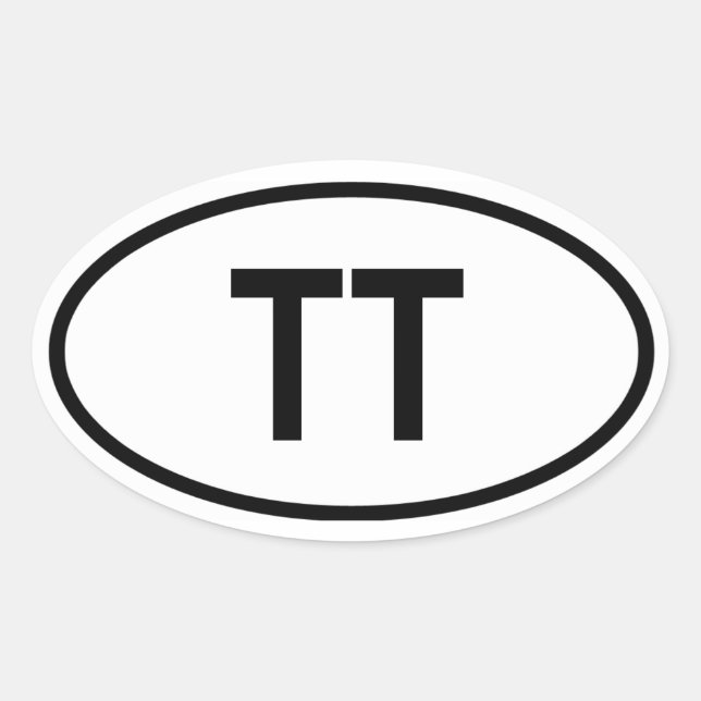 Adesivo Oval Trinidad e Tobago "TT" (Frente)