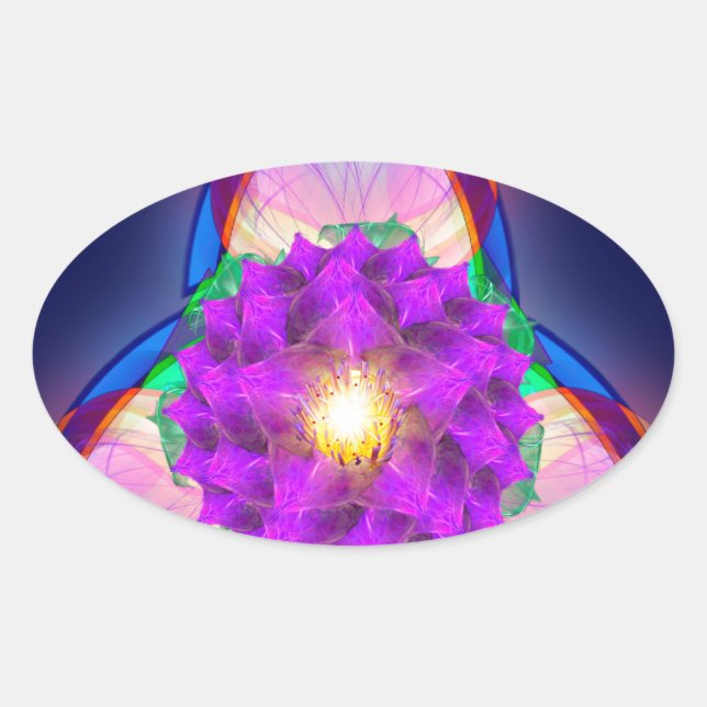 Adesivo Oval Trinity Lotus (Frente)