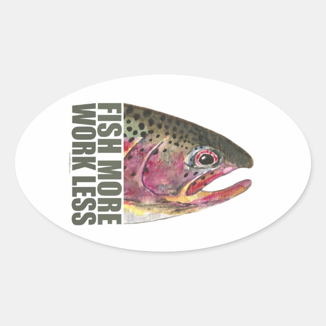 Adesivo Oval Trout Pescar Mais (Frente)