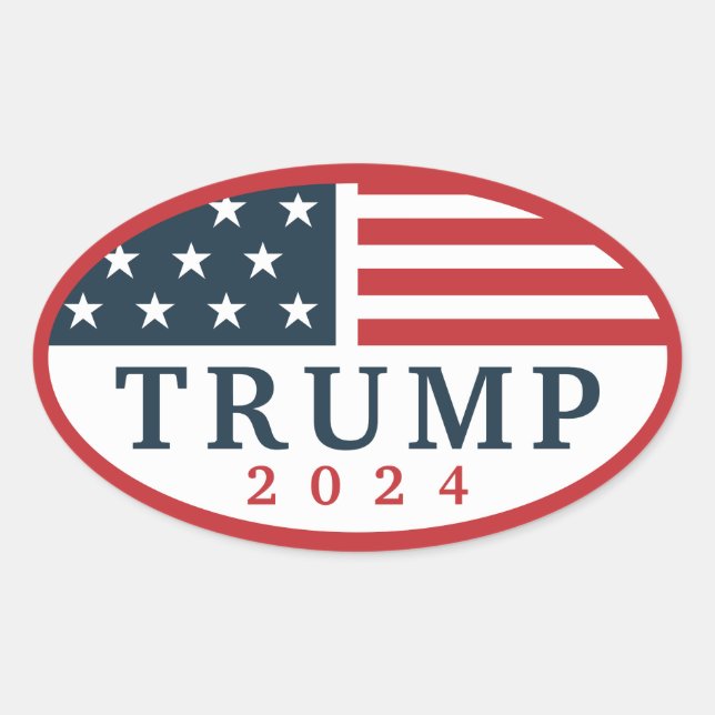 Adesivo Oval Trump 2024 (Frente)