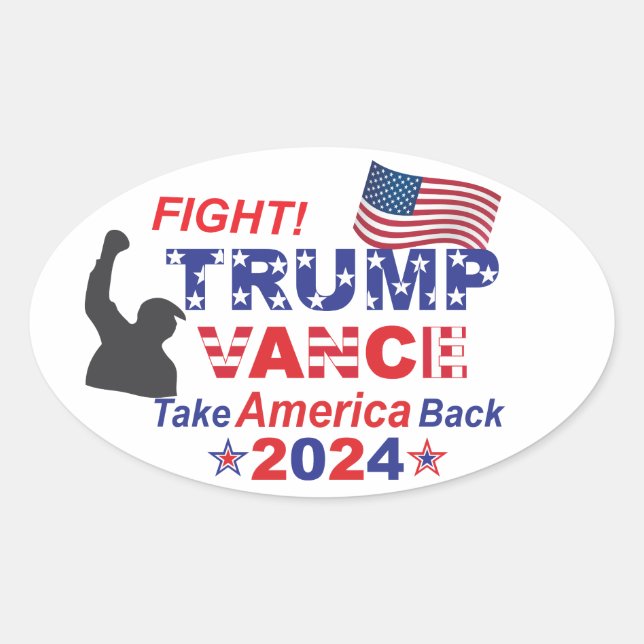 ADESIVO OVAL TRUMP VANCE 2024 (Frente)