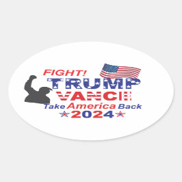 ADESIVO OVAL TRUMP VANCE 2024