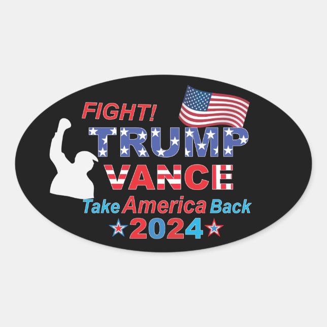 ADESIVO OVAL TRUMP VANCE 2024 (Frente)