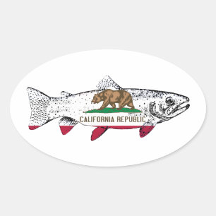 Adesivo Oval Truta da Califórnia