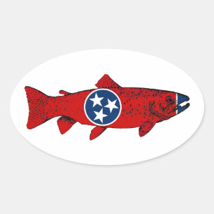 Adesivo Oval Truta do Tennessee