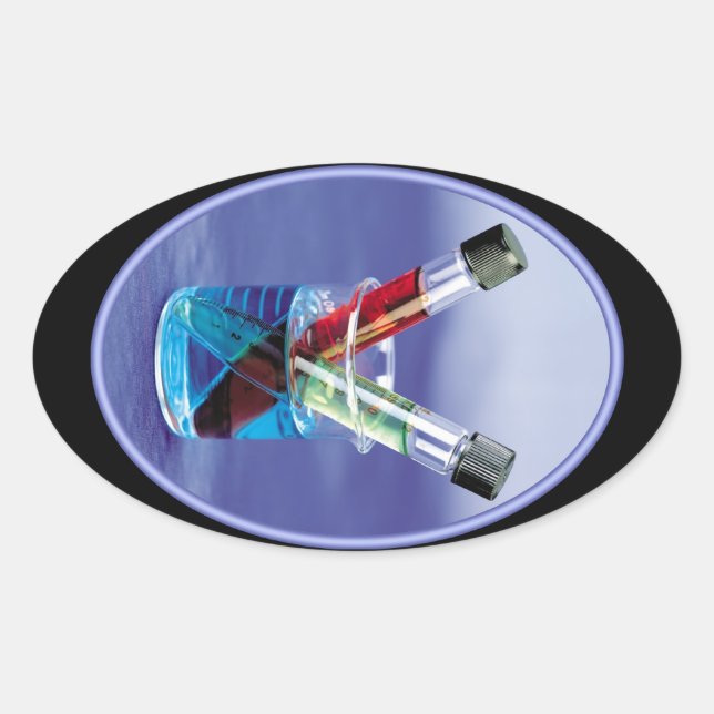 Adesivo Oval Tubos para análises laboratoriais e béquer (Frente)