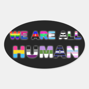 Adesivo Oval Tudo Preto Humano