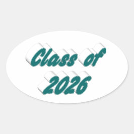 Adesivo Oval Turma de 2026 tipografia verde graduação