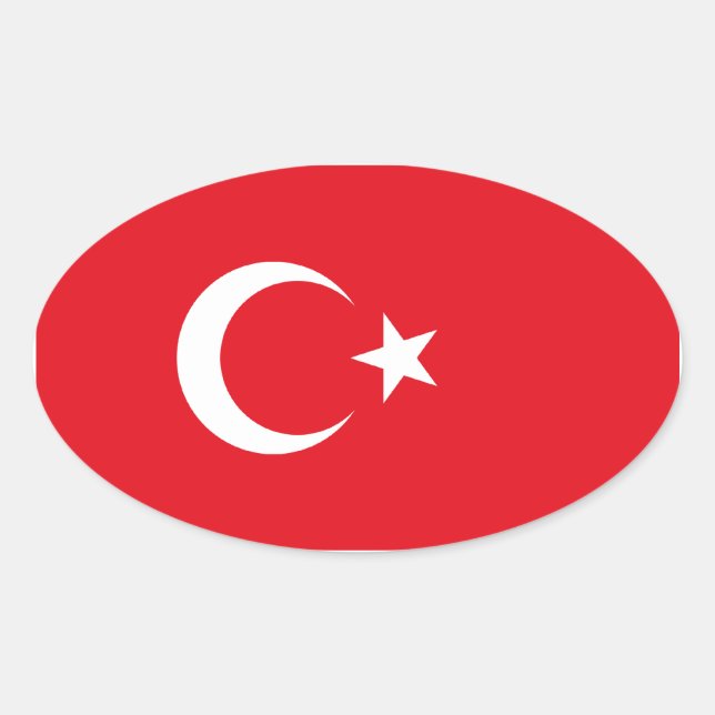 Adesivo Oval Turquia/Bandeira Turca (Frente)