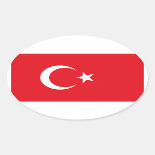 Adesivo Oval Turquia/Bandeira Turca