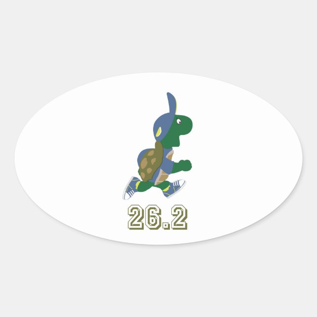 Adesivo Oval Turtle Runner 26.2 (Frente)