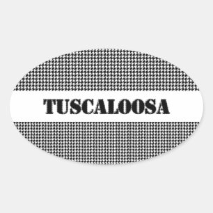 Adesivo Oval Tuscaloosa com Houndstooth (por MG Dezigns)