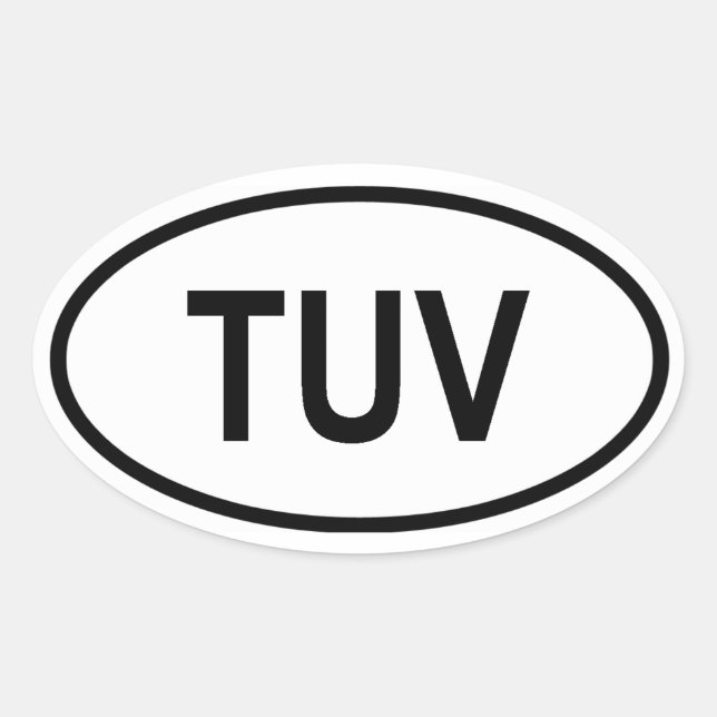 Adesivo Oval Tuvalu &quot;YUV&quot; (Frente)