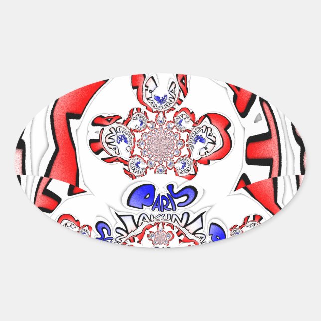 Adesivo Oval Twist Francês Hakuna Matata: Mistura Cultural Únic (Frente)