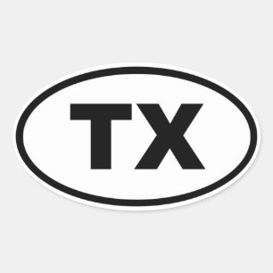 Adesivo Oval TX Texas