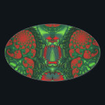 Adesivo Oval ~ Uau 3D! MERRY CHRISTMAS ~<br><div class="desc">Este é um fractal feito com tons de vermelho e verde. É notavelmente tridimensional!</div>