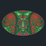 Adesivo Oval ~ Uau 3D! MERRY CHRISTMAS ~<br><div class="desc">Este é um fractal feito com tons de vermelho e verde. É notavelmente tridimensional!</div>
