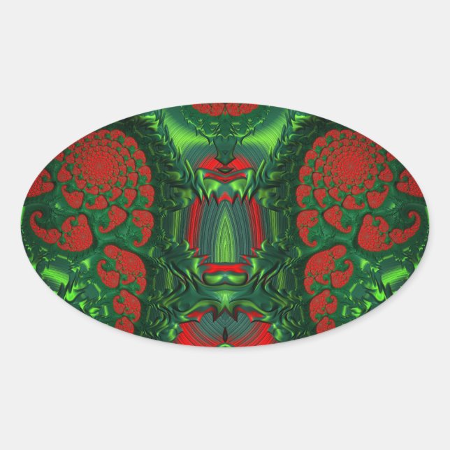 Adesivo Oval ~ Uau 3D! MERRY CHRISTMAS ~ (Frente)