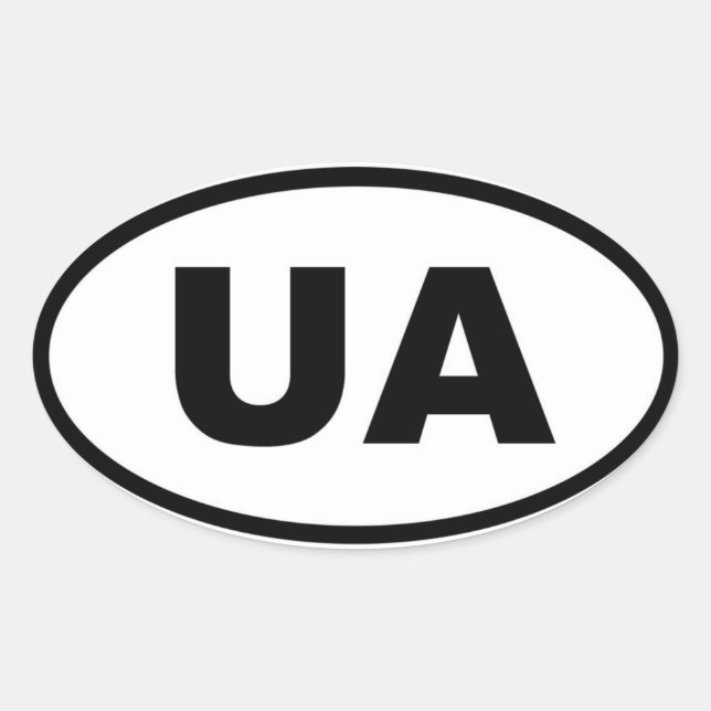 Adesivo Oval Ucrânia UA (Frente)