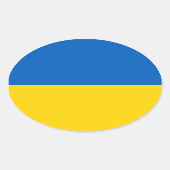 Adesivo Oval Ukraine/Ukrainian Flag (Frente)