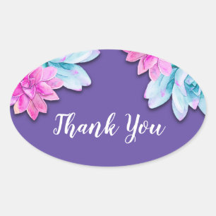 Adesivo Oval Ultra Violet Succulents Modern Bold Floral Fiesta