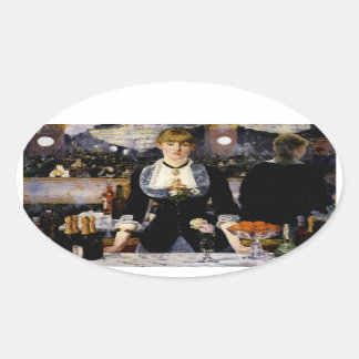 Adesivo Oval Um Bar no Folies-Bergere, 1881-82