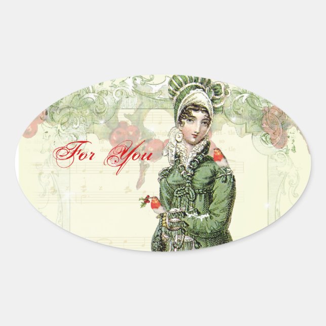 Adesivo Oval Um Noel Alegre (Frente)