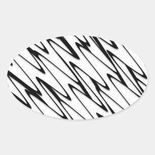 Adesivo Oval Uma Arte Moderna de Linha Energética de Abstrato