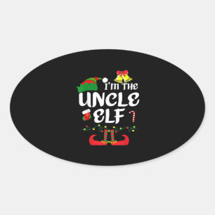 Adesivo Oval Uncle ELF Funny Christmas Matching Family Group
